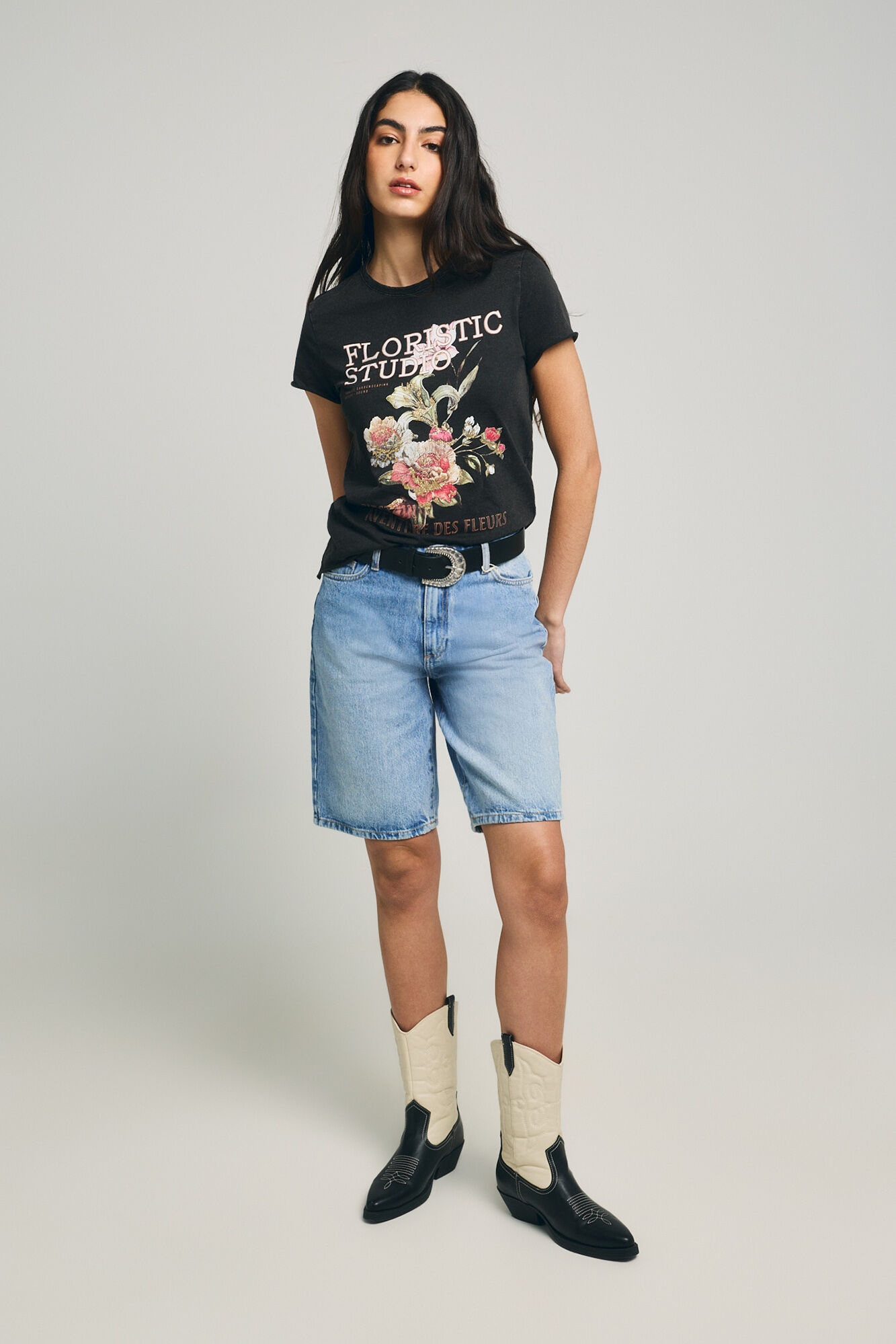 Only T-shirt de manga curta estampada