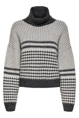 Only Camisola de malha de gola alta cinzento