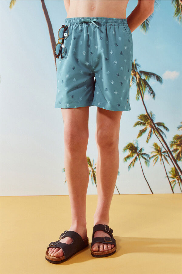 Springfield Kids Dečiji kupaći kostim sa hobotnicama Plava