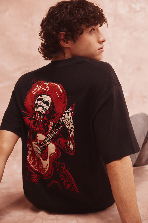 Springfield Skull Mex Guitar T-shirt black