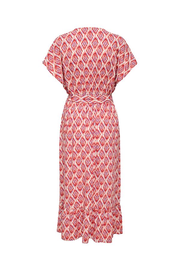 Only Vestido midi camisero rojo