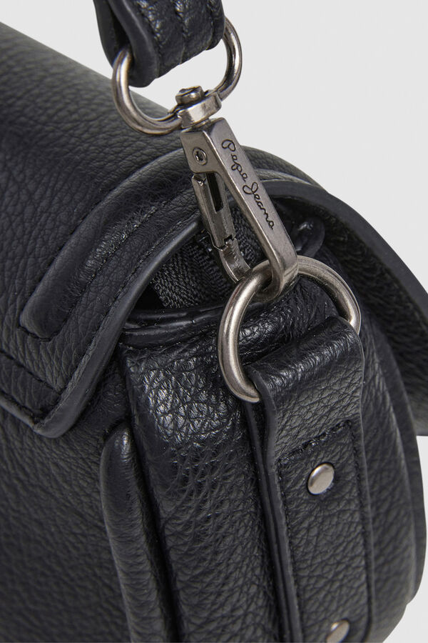 Pepe Jeans Bolsa com efeito de couro e aba preto
