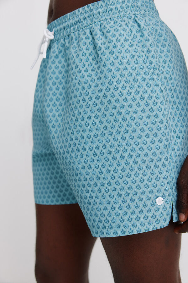 Springfield Kupaći kostim sa mozaik printom i džepom sa rajsfer&scaron;lusom Plava