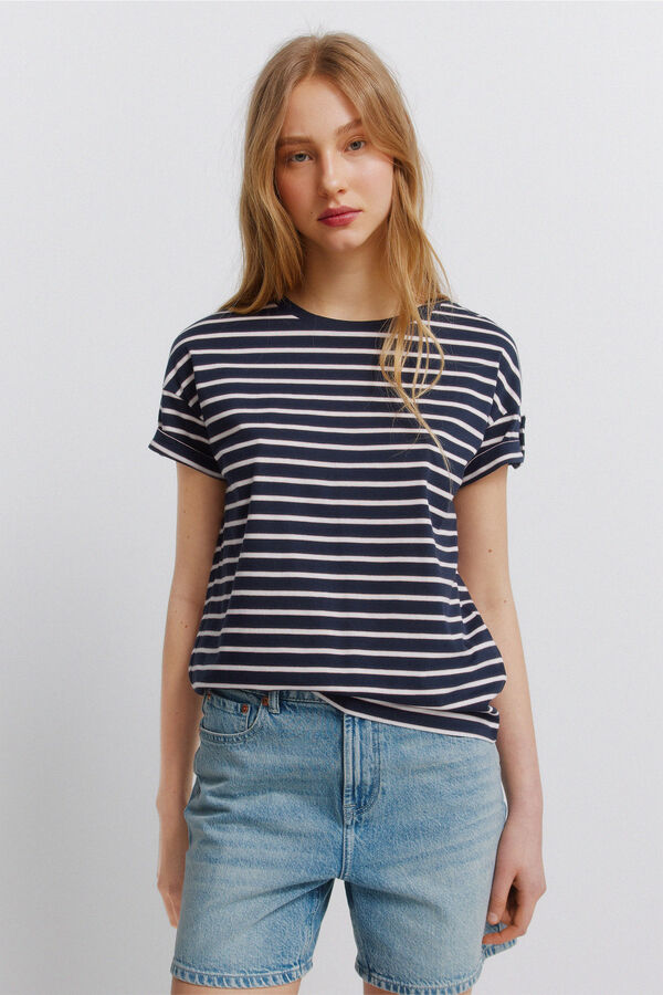 Springfield Striped short sleeve T-shirt blue