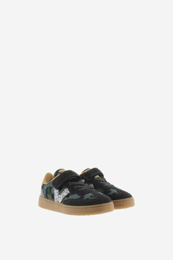 Victoria Zapatillas animal print glitter verde