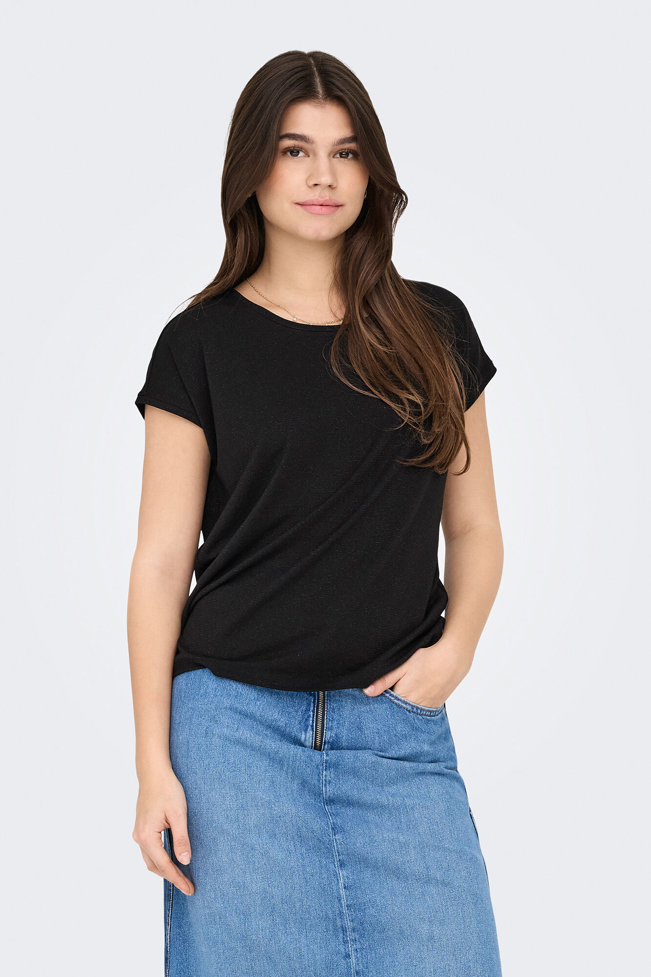 Only Camiseta regular fit glitter