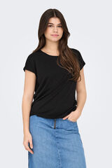 Only Camiseta regular fit glitter negro