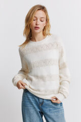 Springfield Džemper pointelle pruge lurex Bež