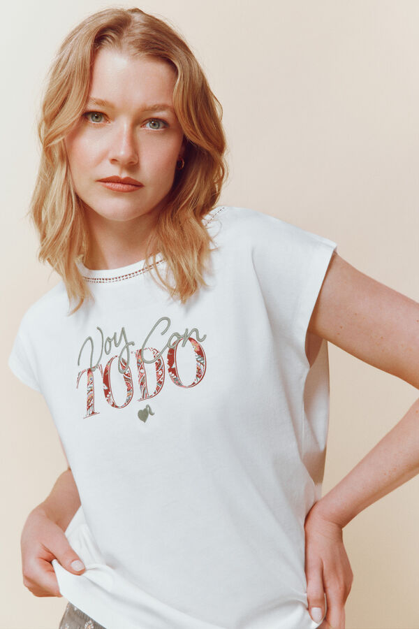 Springfield Camiseta "Voy con todo" blanco