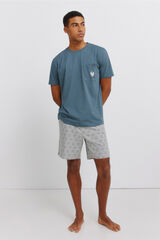 Springfield Pijama curto Sherk azul