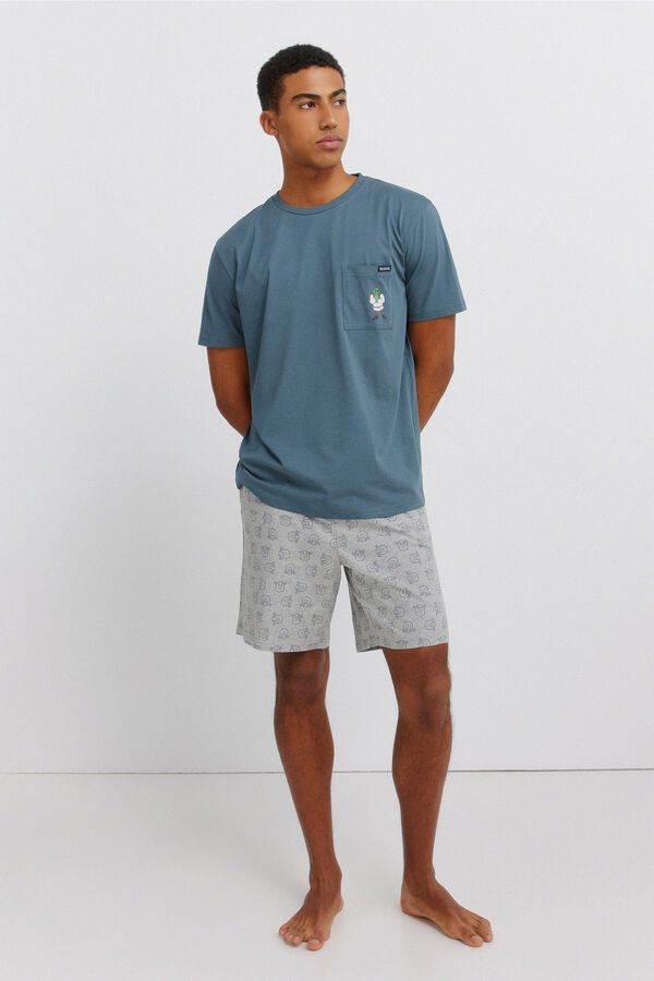 Springfield Pijama curto Sherk azul
