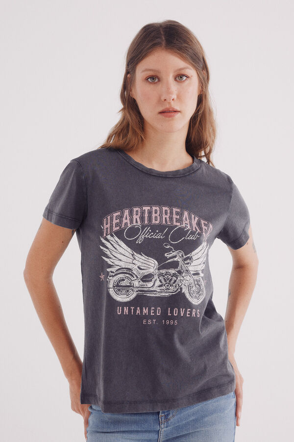 Springfield Camiseta "Destruidora de Cora&ccedil;&otilde;es" cinzento