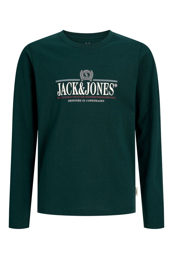 Jack & Jones Junior T-shirt regular manga comprida verde