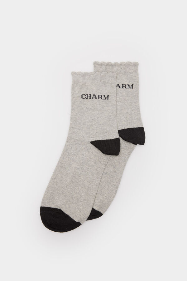 Springfield Socken Aufschrift Grau