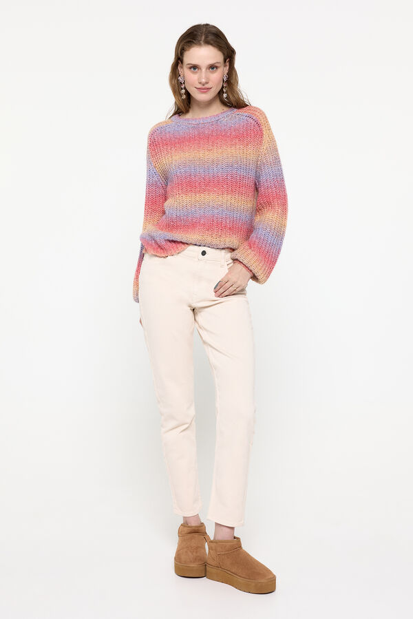 Pieces Bunter Strickpullover Rosa