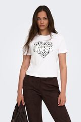 Only Camiseta dibujo frontal blanco