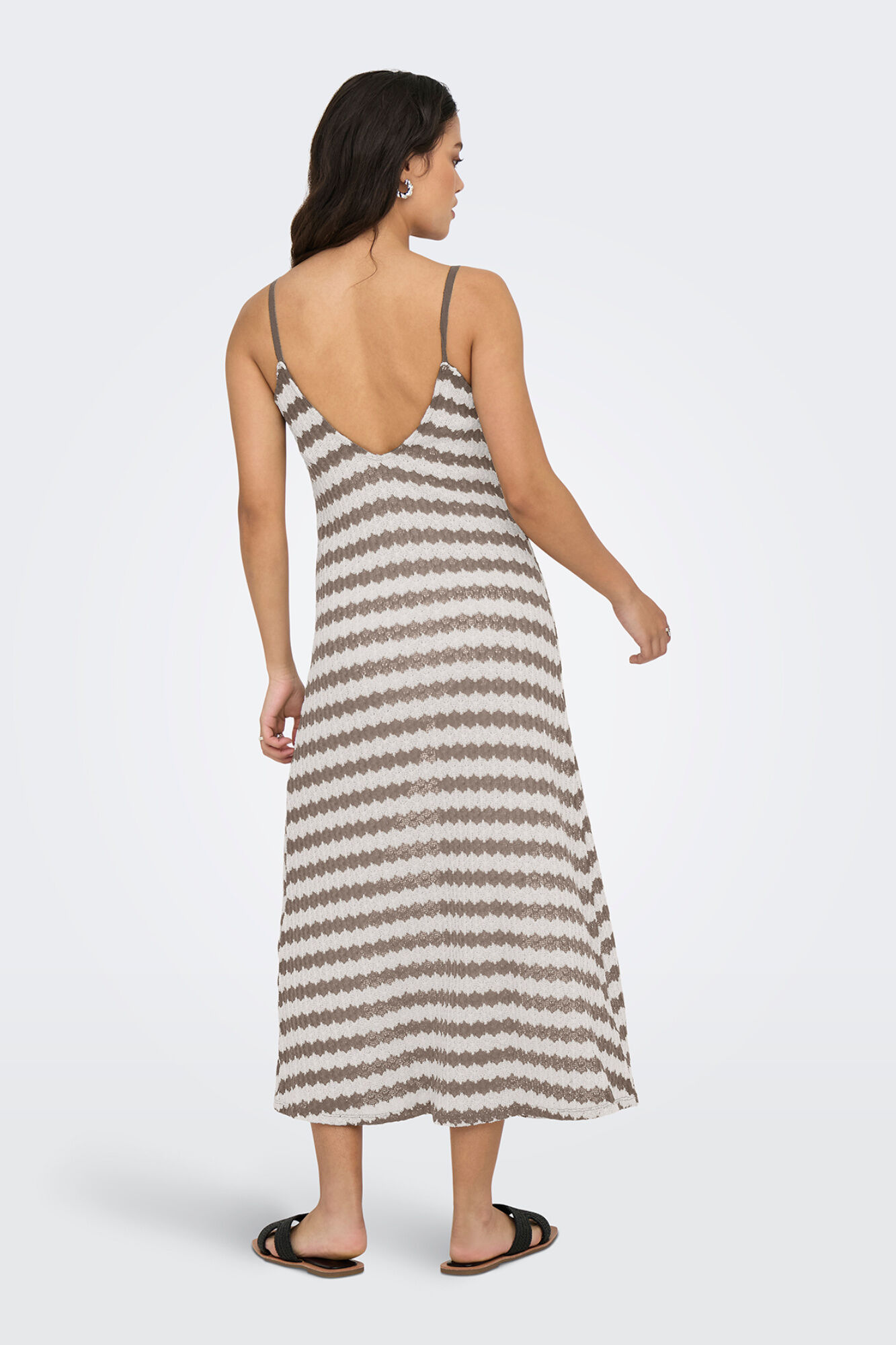 Only Vestido midi de rayas