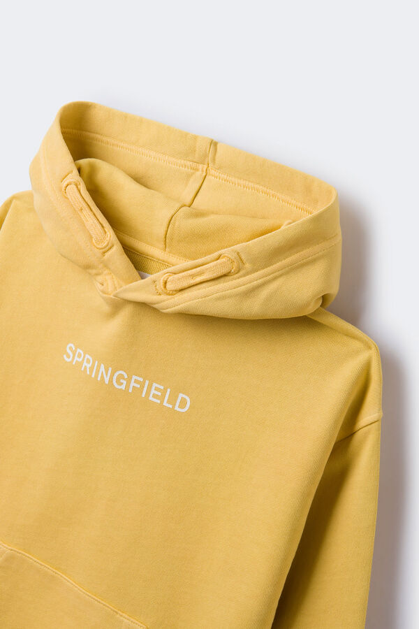 Springfield Sudadera capucha logo niño estampado amarillo