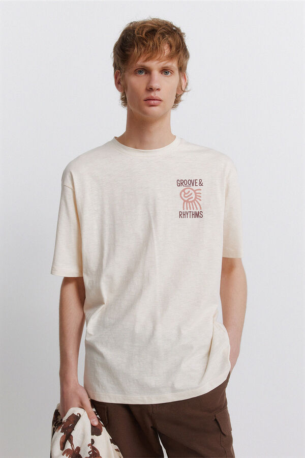 Springfield Majica groove slub Bež