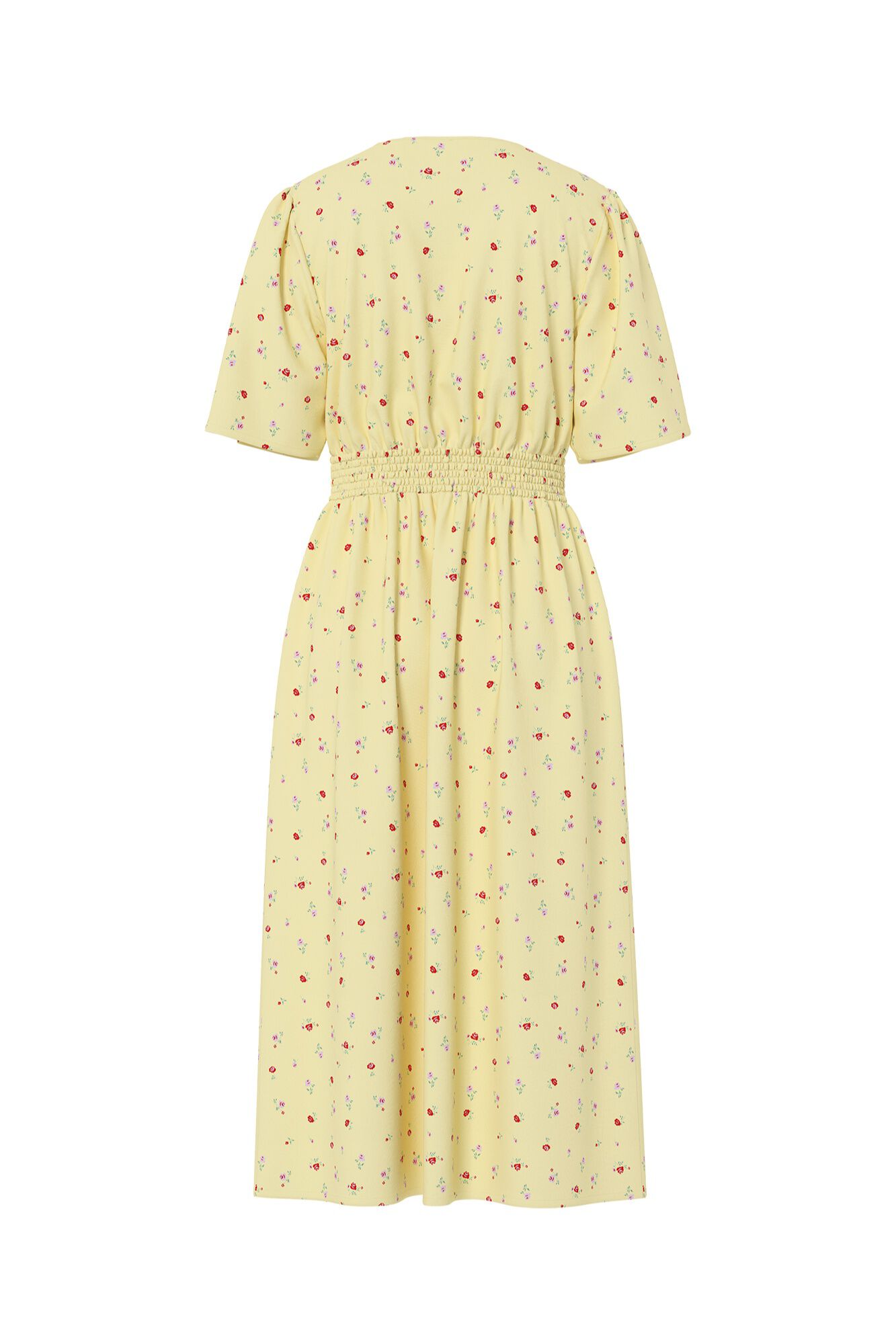 Pieces Vestido midi de manga corta estampado