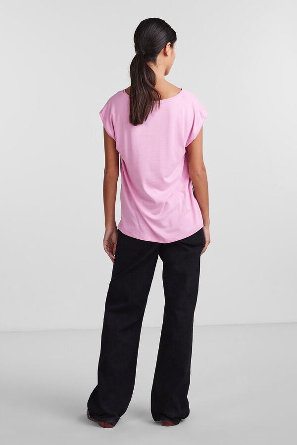 Pieces Camiseta b&aacute;sica manga corta morado/lila