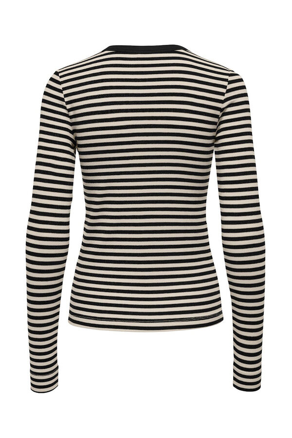Only Camiseta de rayas manga larga negro