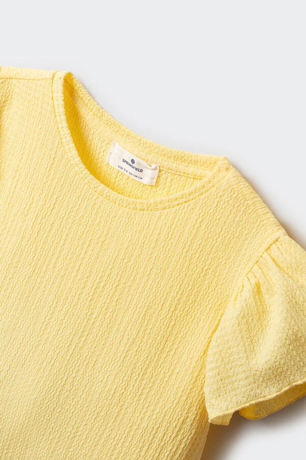 Springfield Kids Majica kratkih rukava sa karnerima za devojčice Žuta