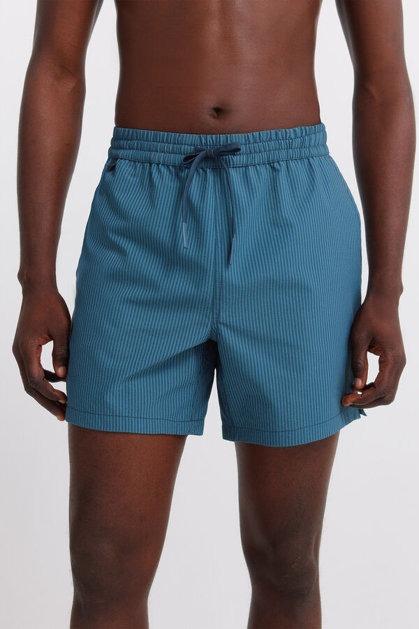 Springfield Kupaći kostim od seersucker tkanine na pruge Plava