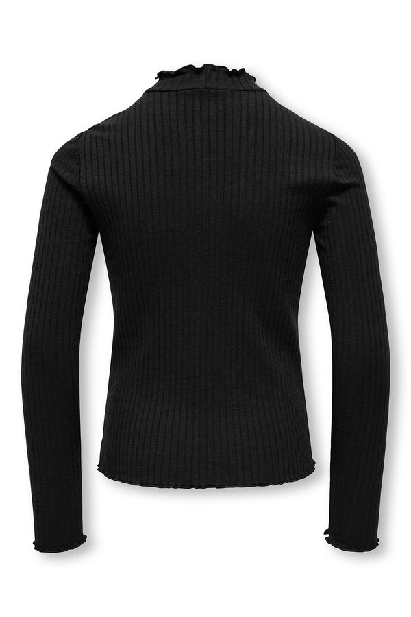 Only Girls Top manga larga cuello alto negro