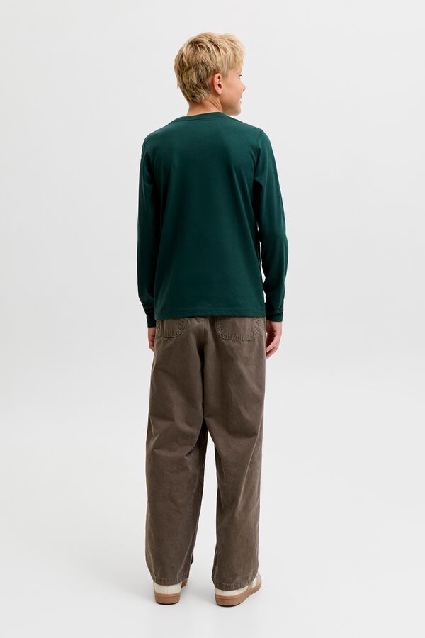 Jack & Jones Junior T-shirt regular manga comprida verde
