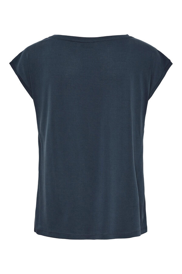 Pieces Camiseta tencel b&aacute;sica azul