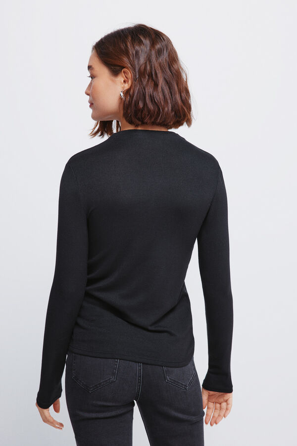 Springfield Majica sa mekim dodirom i Perkins kragna Crna