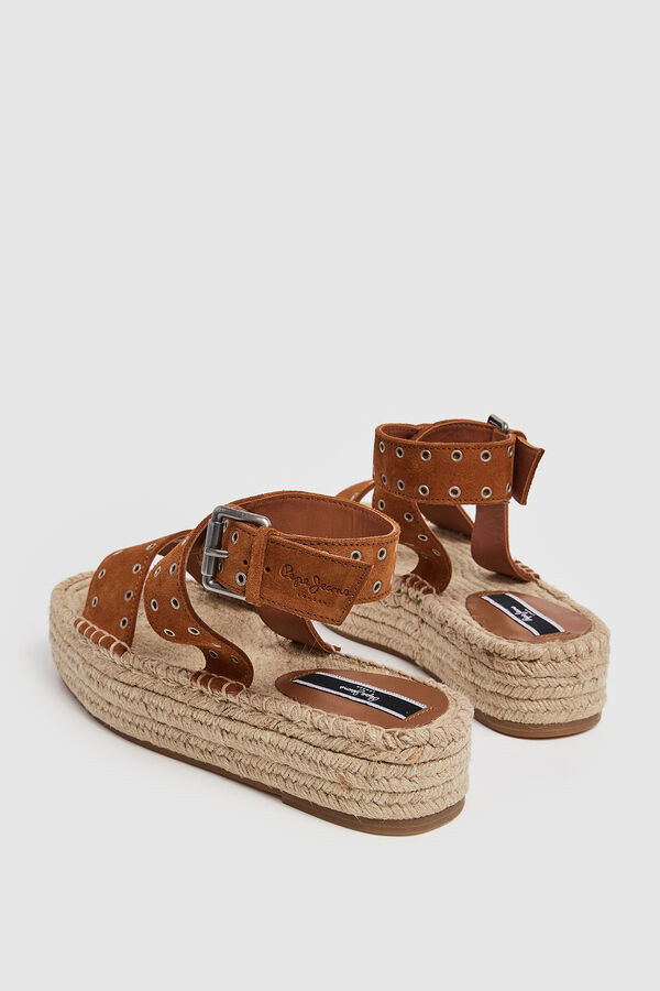 Springfield Suede wedge sandals | Pepe Jeans brown