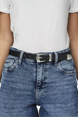 Pieces Cintur&oacute;n hebilla plateada casual negro