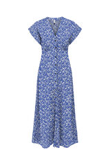 Springfield Langes Kleid mit V-Ausschnitt azulado
