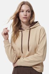 Pieces Sudadera con capucha estampada beige
