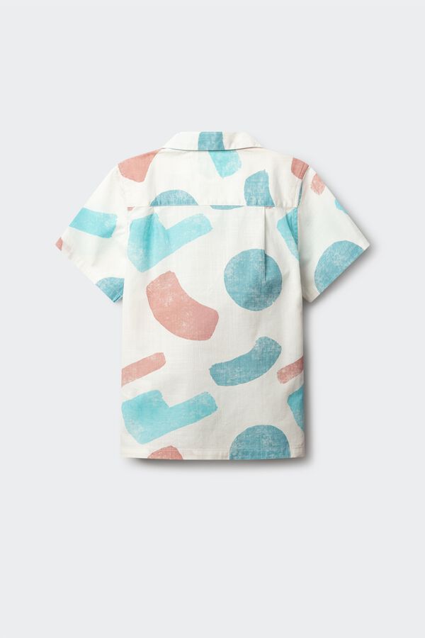 Springfield Kids Camisa de manga curta pinceladas para menino bege