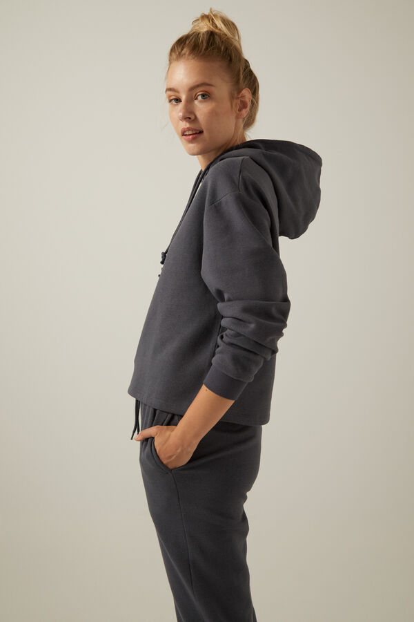 Pieces Sudadera b&aacute;sica capucha azul