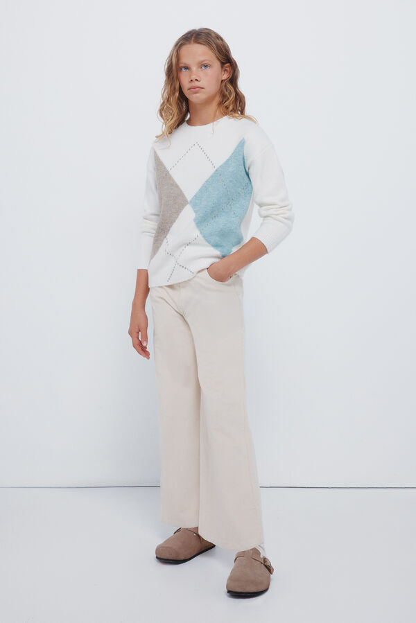 Springfield Kids Devojački dijamantski džemper Bež