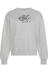 CK Jeans Sudadera bordado metalizado gris