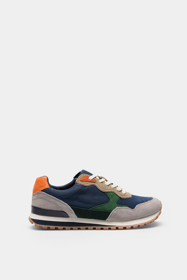 Springfield mehrfarbig Sneaker aus Leder Grau