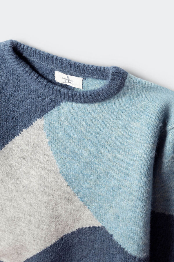 Springfield Kids Džemper sa geometrijskim figurama za dečake Plava