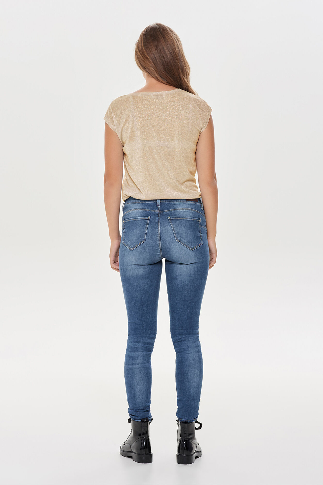 Only Camiseta lurex manga curta