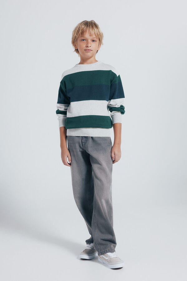 Springfield Kids Basic striped sweater for boys Zelena