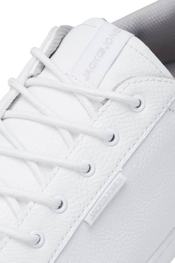 Springfield Sneaker unifarben mit farblich abgesetzter Sohle blanco
