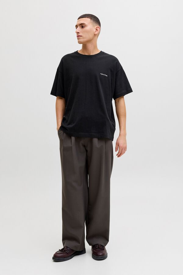 Jack & Jones T-shirt loose em algod&atilde;o preto