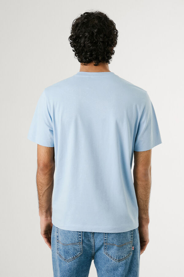 Pepe Jeans Camiseta de manga corta con logo y estampado frontal. azul