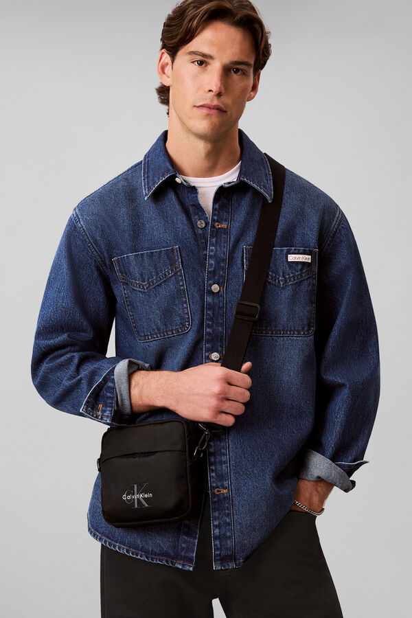 CK Jeans Bandolera de nylon negro