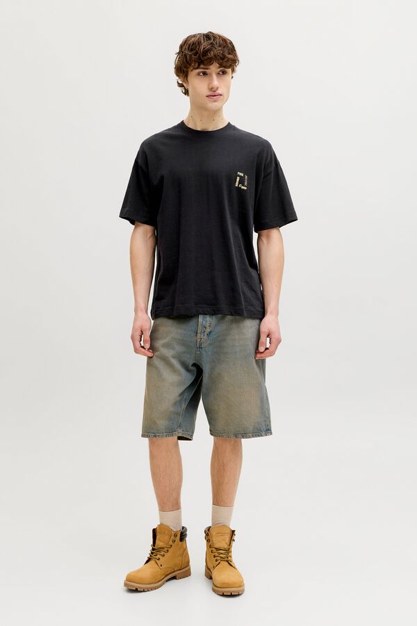 Jack & Jones Camiseta loose algod&oacute;n negro