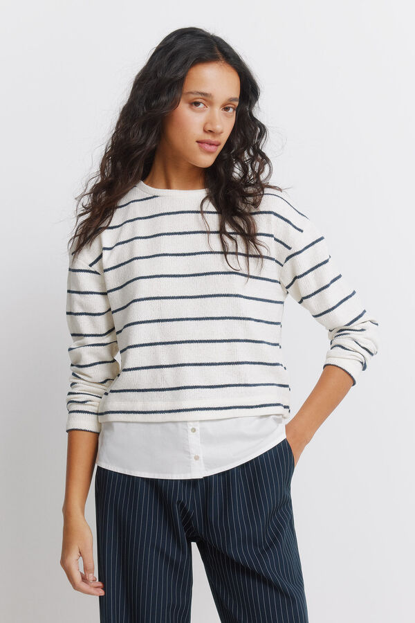 Springfield Majica Chenilla bimateria Bež